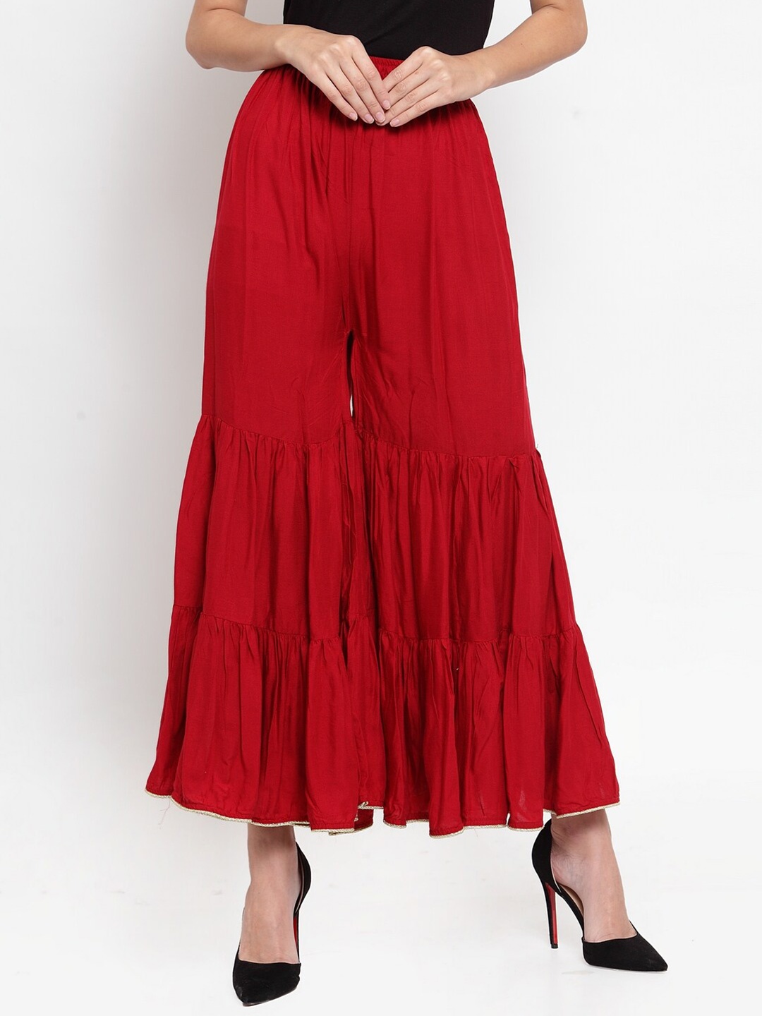 

Clora Creation Women Maroon Flared Ethnic Palazzos