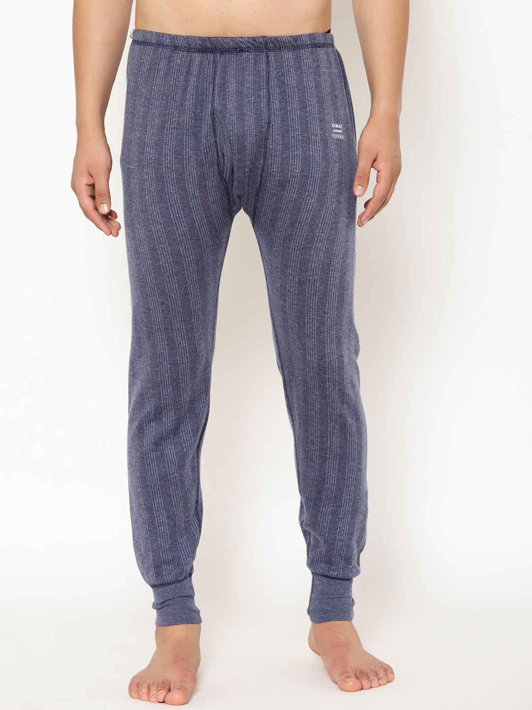 

VIMAL JONNEY Men Navy Blue Solid Thermal Bottom