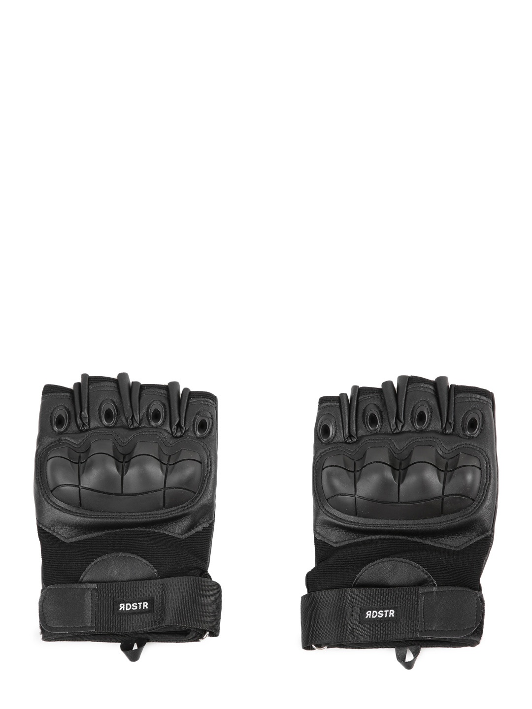 

Roadster Black & Charcoal Grey Textured Motor Bike Half-Finger Hand Gloves