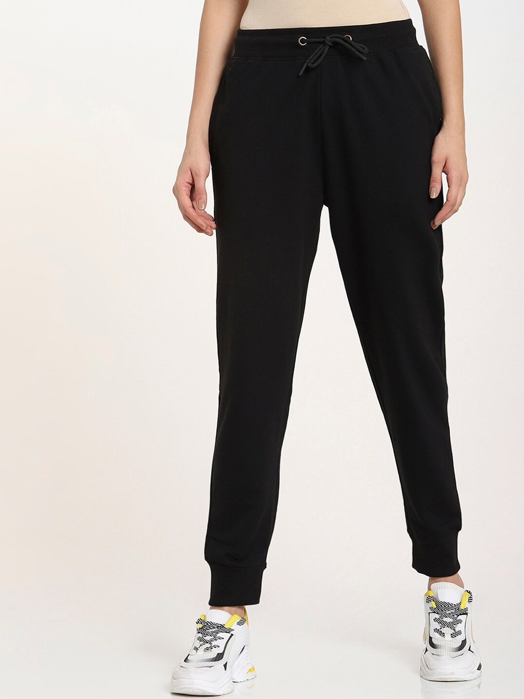 

Bewakoof Women Solid Regular Fit Joggers, Black