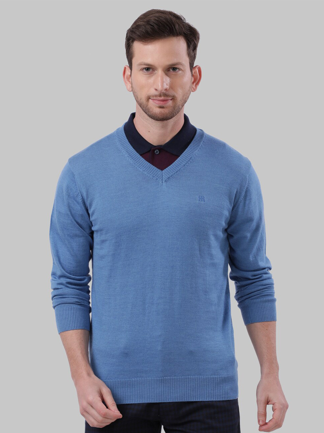 

Raymond Men Blue Solid Pullover