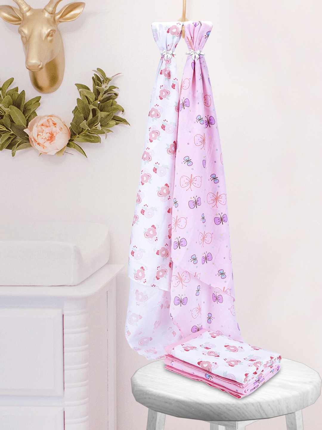 

My Milestones Kids Pink 2-Layered Pure Cotton Muslin Blanket