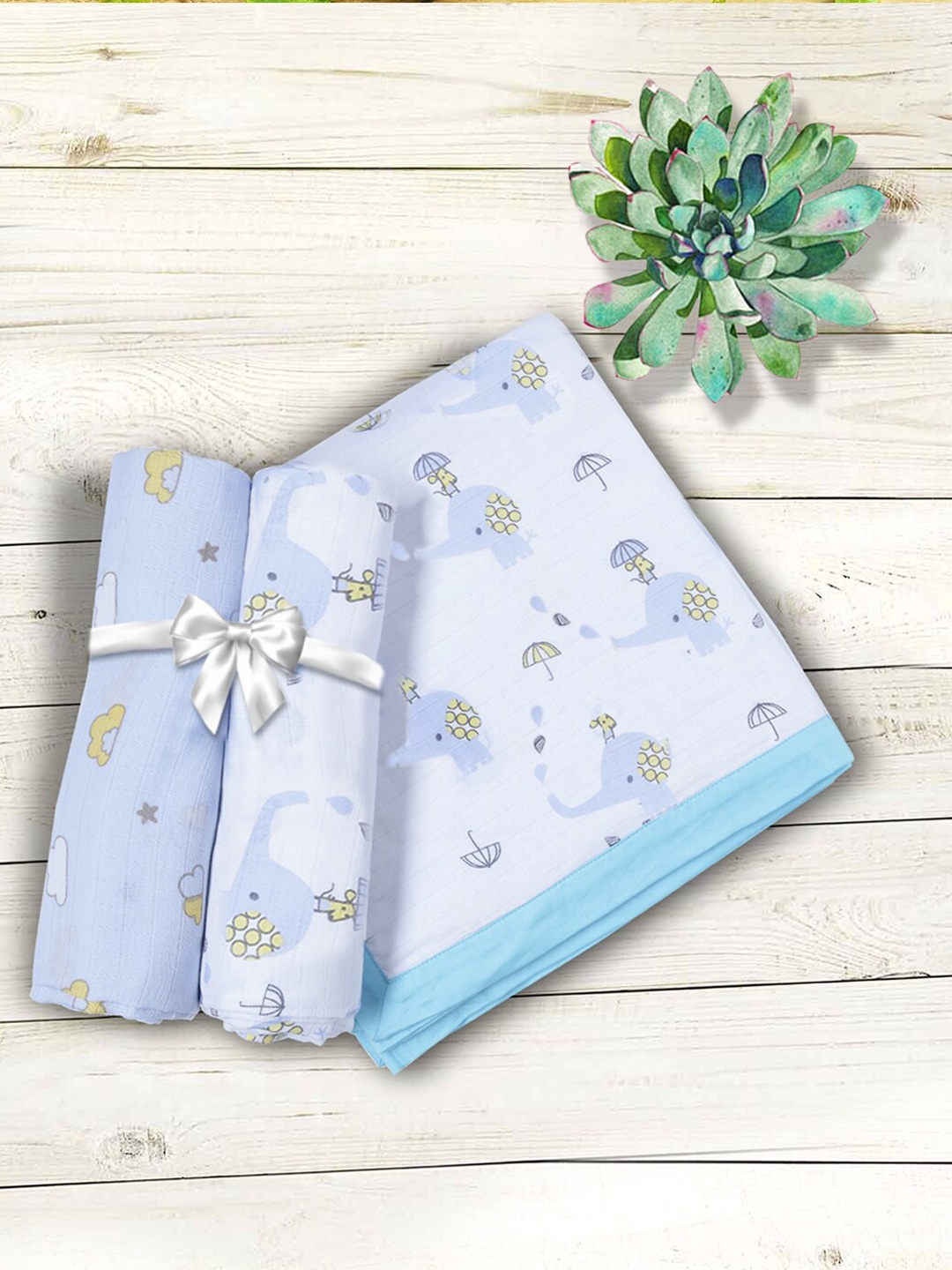 

My Milestones Kids Blue 2-Layered Pure Cotton Muslin Blanket