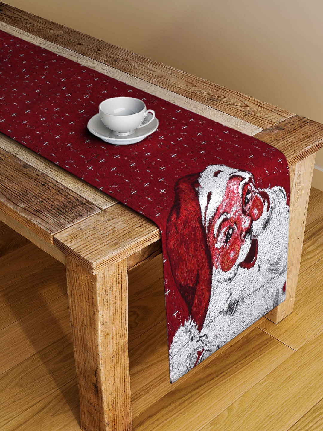 

Arrabi Red & White Printed 4-Seater Table Runner