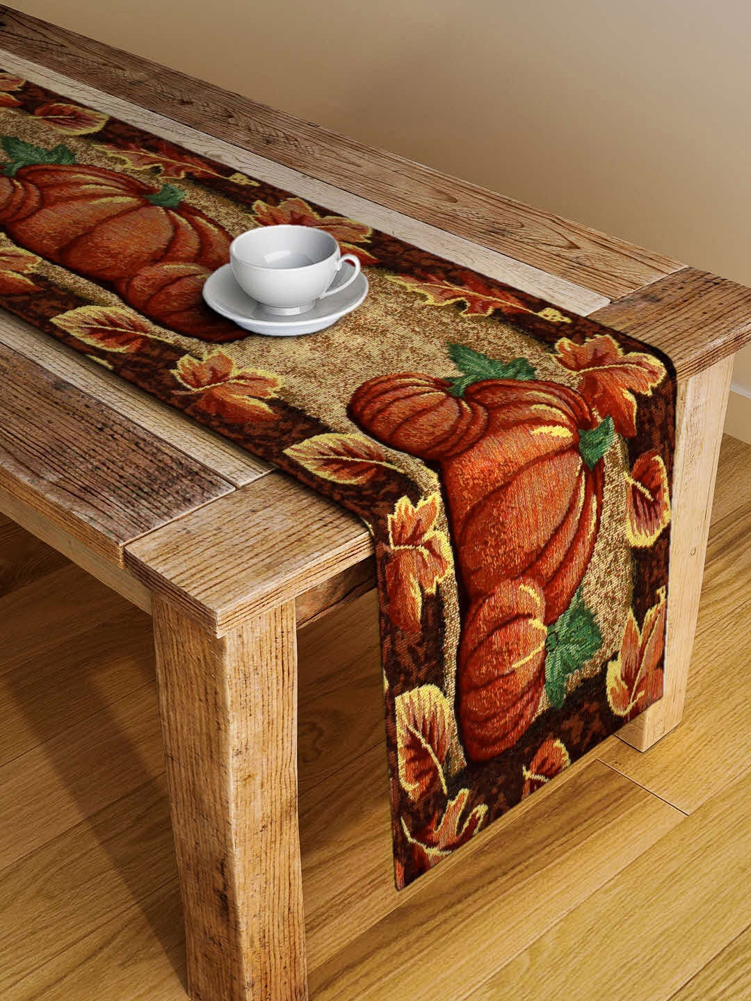 

Arrabi Orange & Brown Hand-Tufted 4 Seater Table Runner