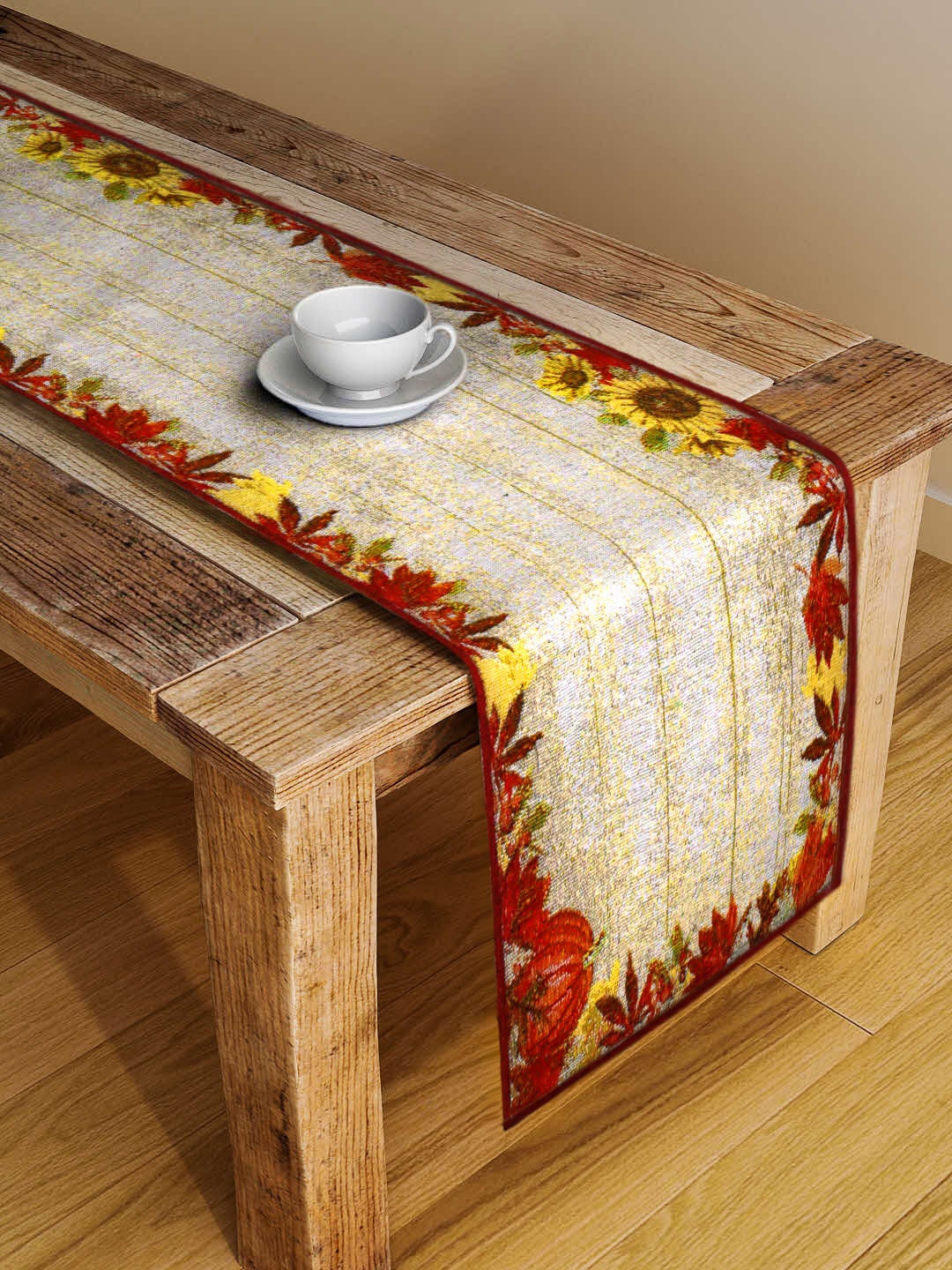 

Arrabi Beige & Red Hand-Tufted 4 Seater Table Runner