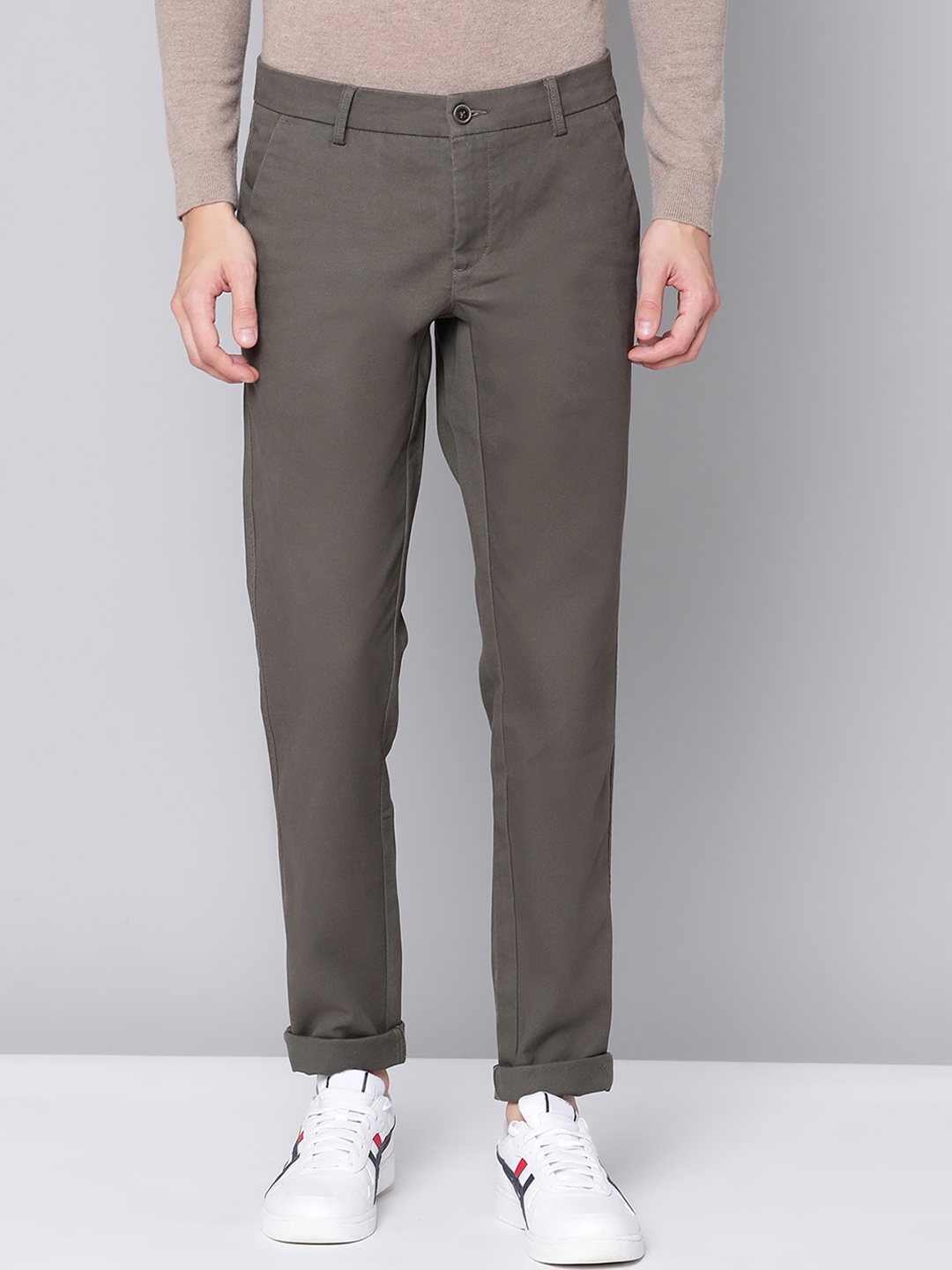 

Bruun & Stengade Men Olive Green Slim Fit Trousers