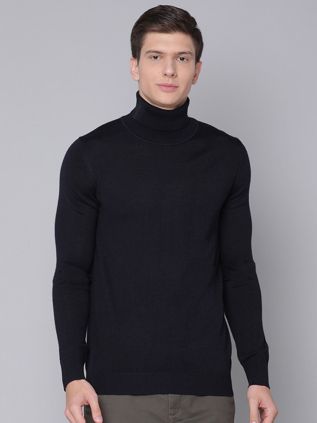 

Bruun & Stengade Men Navy Blue Turtleneck Pullover