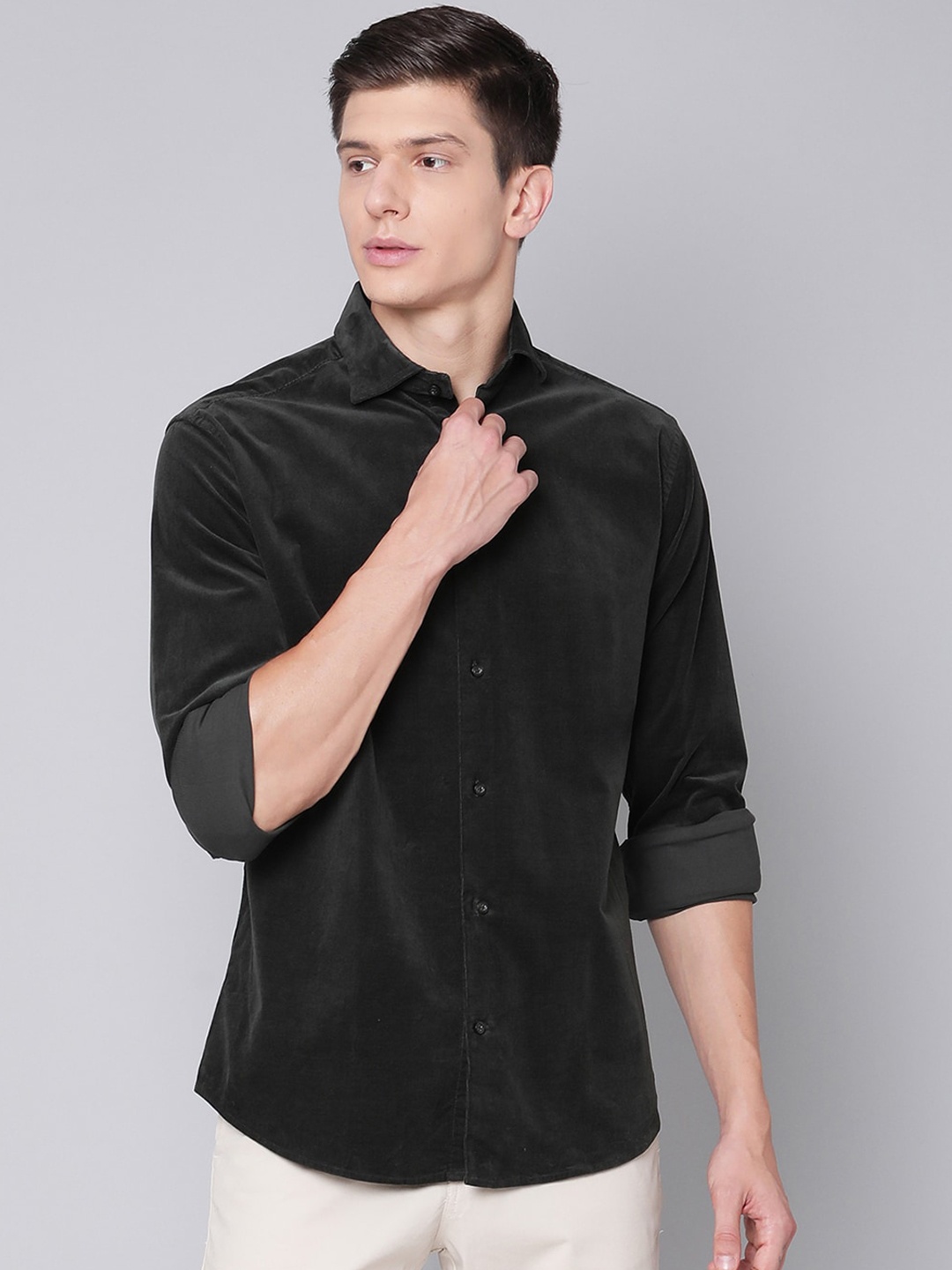 

Bruun & Stengade Men Olive Green Slim Fit Pure Cotton Casual Shirt