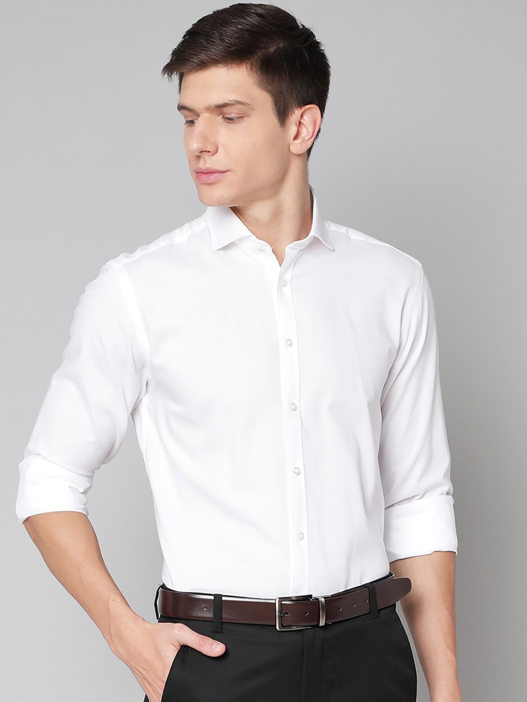 

Bruun & Stengade Men White Slim Fit Pure Cotton Casual Shirt