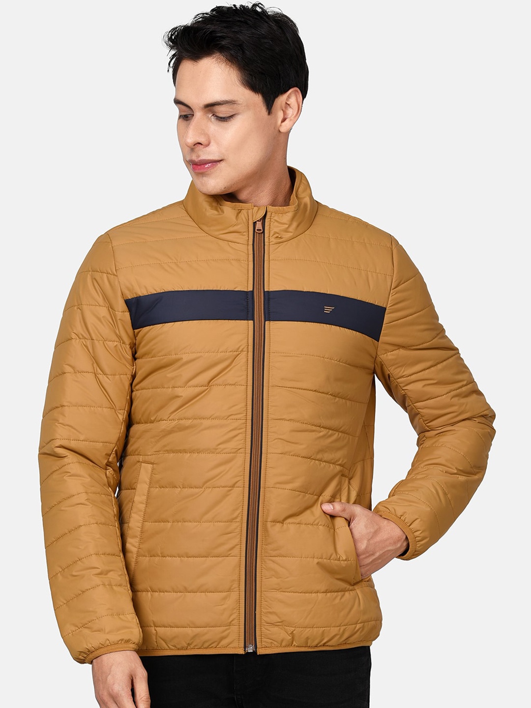 

t-base Men Yellow Colourblocked Lightweight Puffer Jacket