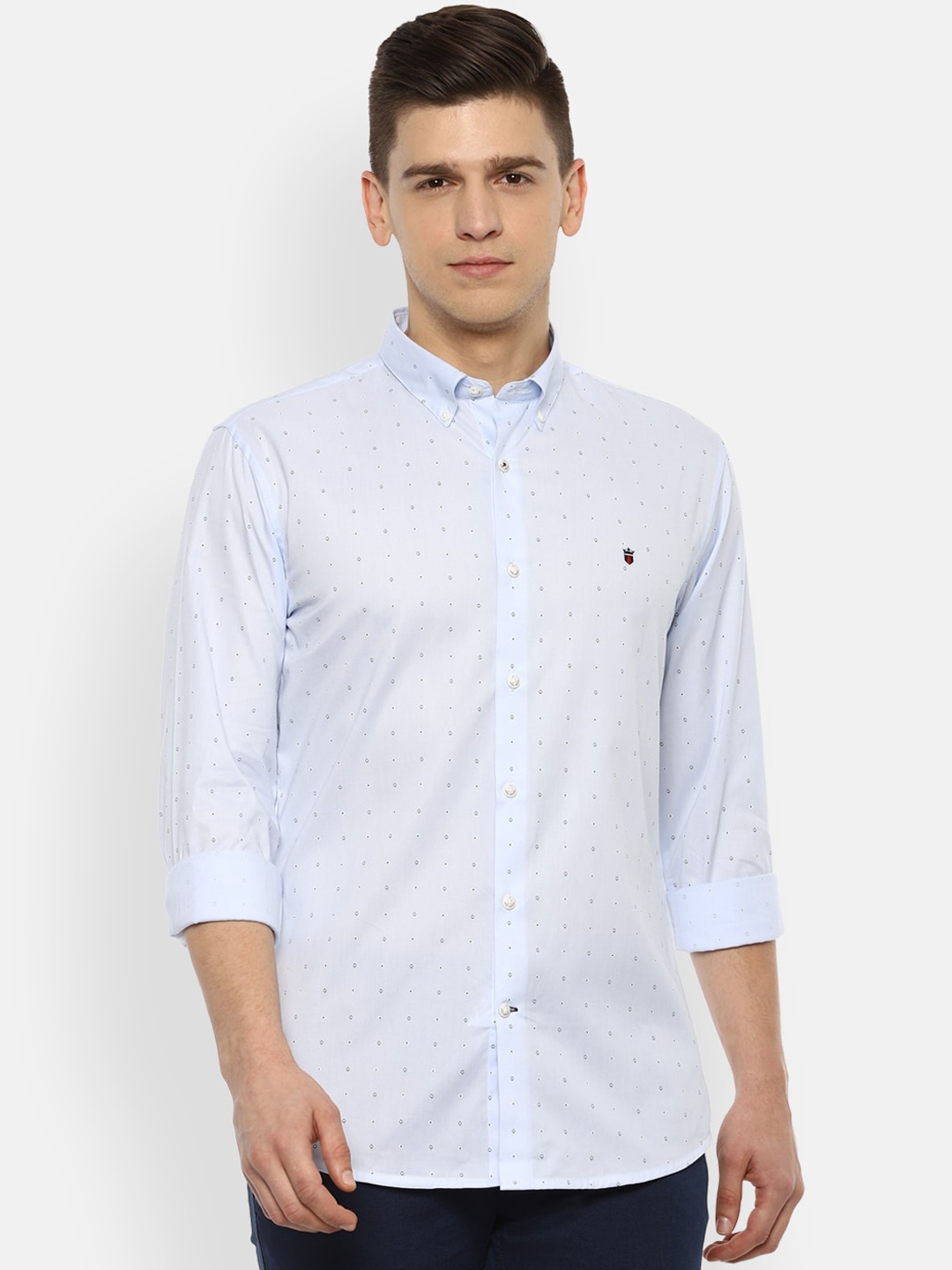 

Louis Philippe Sport Men Blue Pure Cotton Slim Fit Opaque Printed Casual Shirt