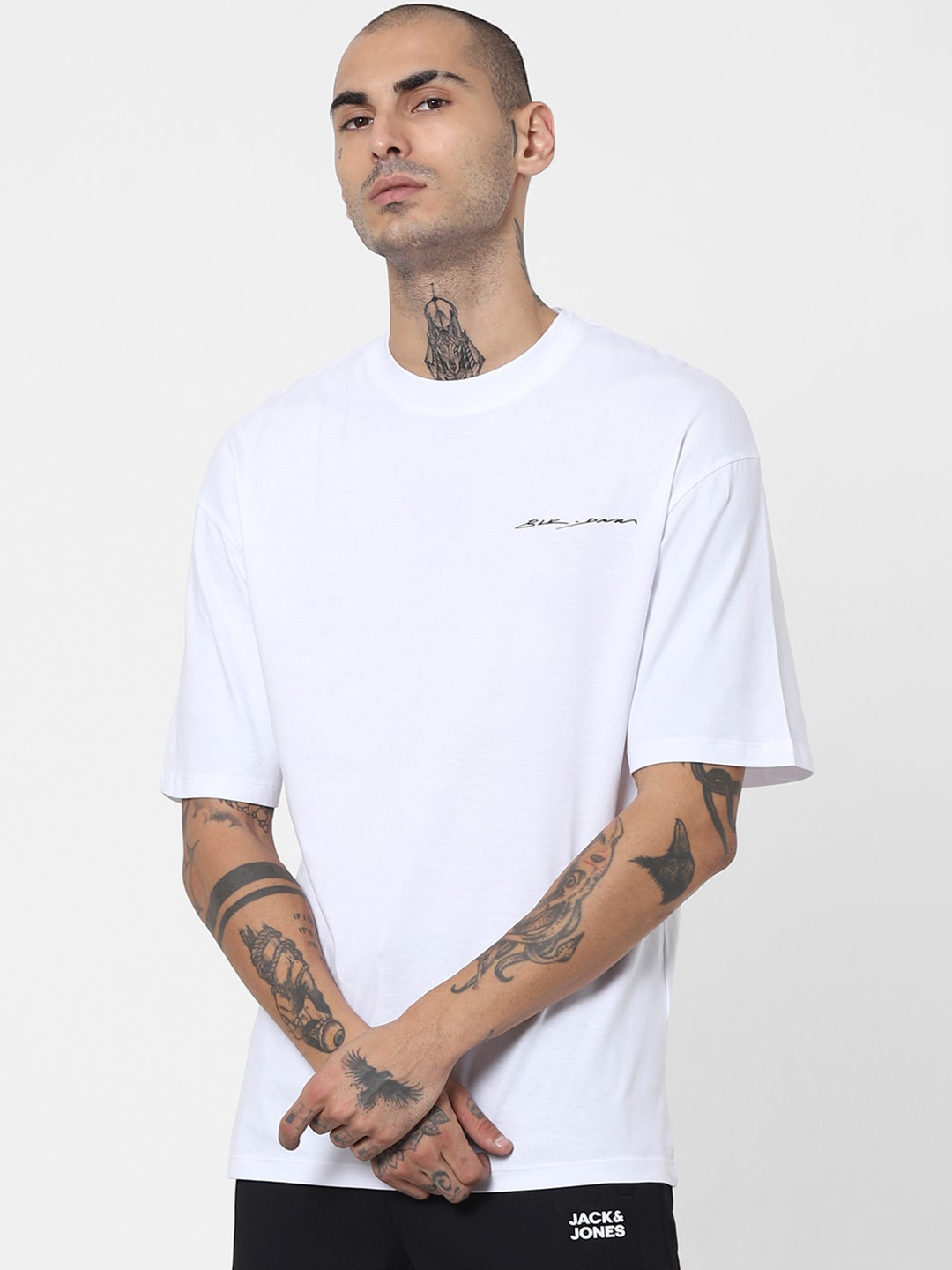 

Jack & Jones Men White Graphic Printed Casual T-Shirt