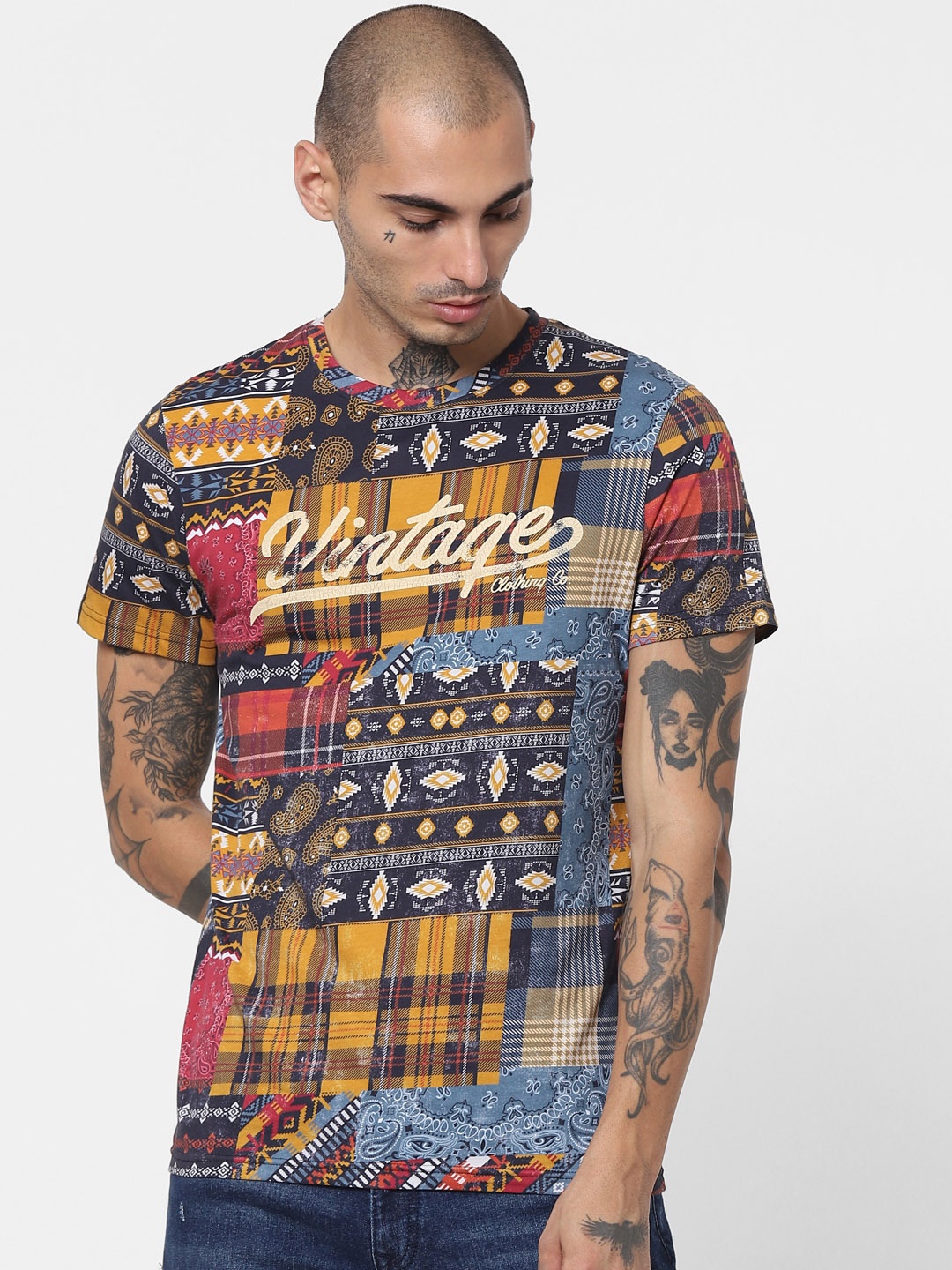 

Jack & Jones Men Multicolour Graphic Printed Casual T-Shirt, Multi