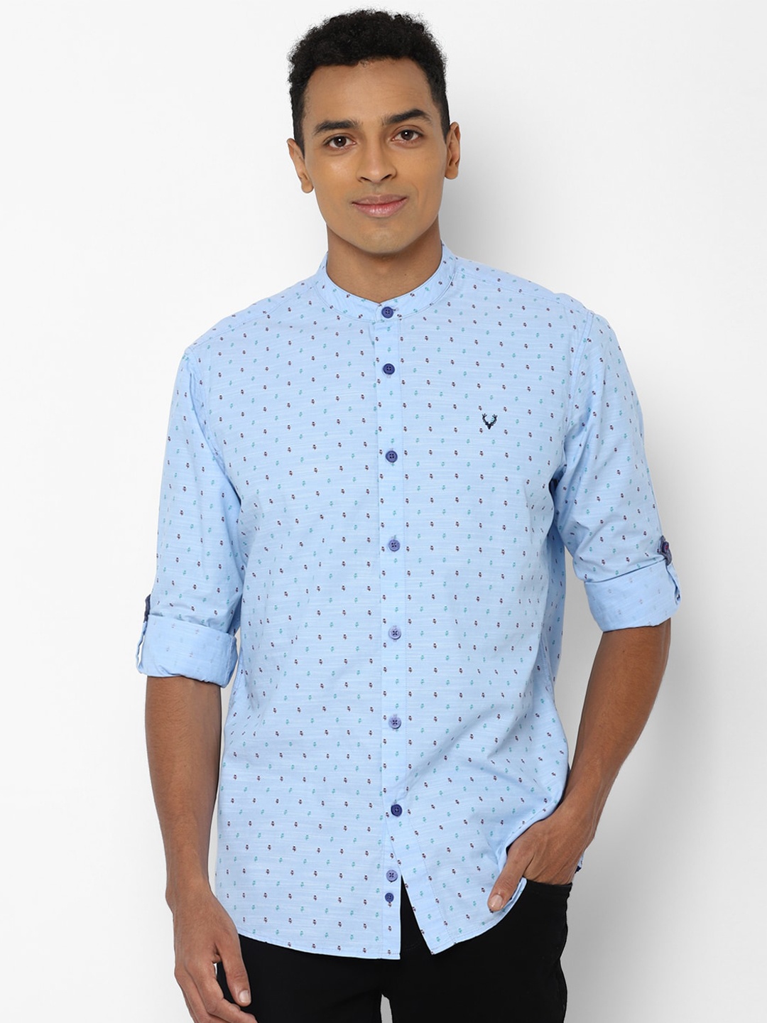 

Allen Solly Sport Men Blue Pure Cotton Opaque Micro Ditsy Printed Casual Shirt