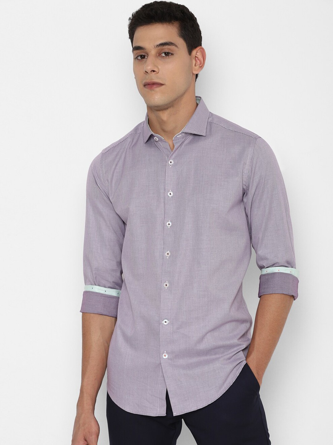 

SIMON CARTER LONDON Men Purple Slim Fit Opaque Casual Shirt