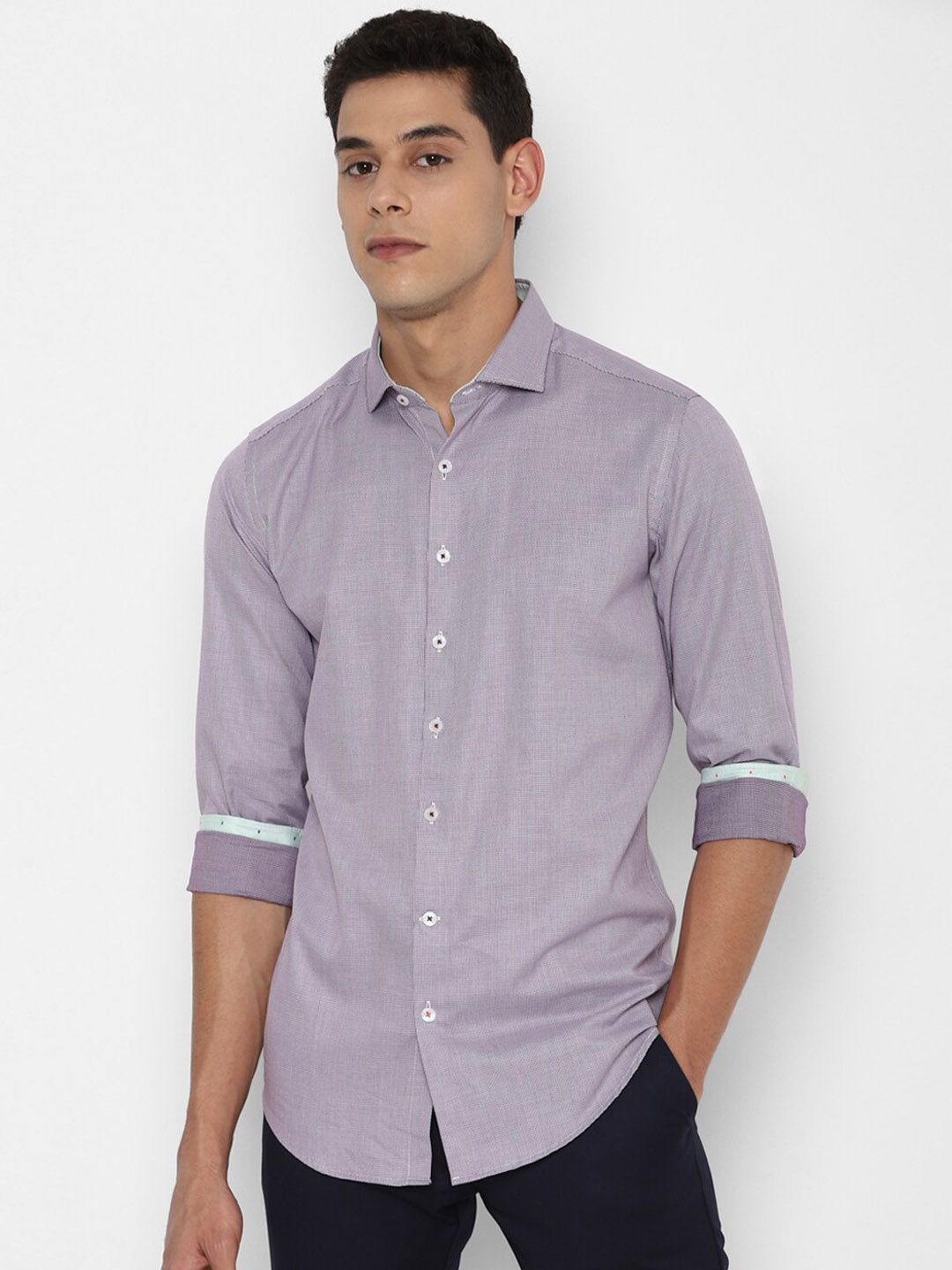 

SIMON CARTER LONDON Men Purple Slim Fit Opaque Casual Shirt