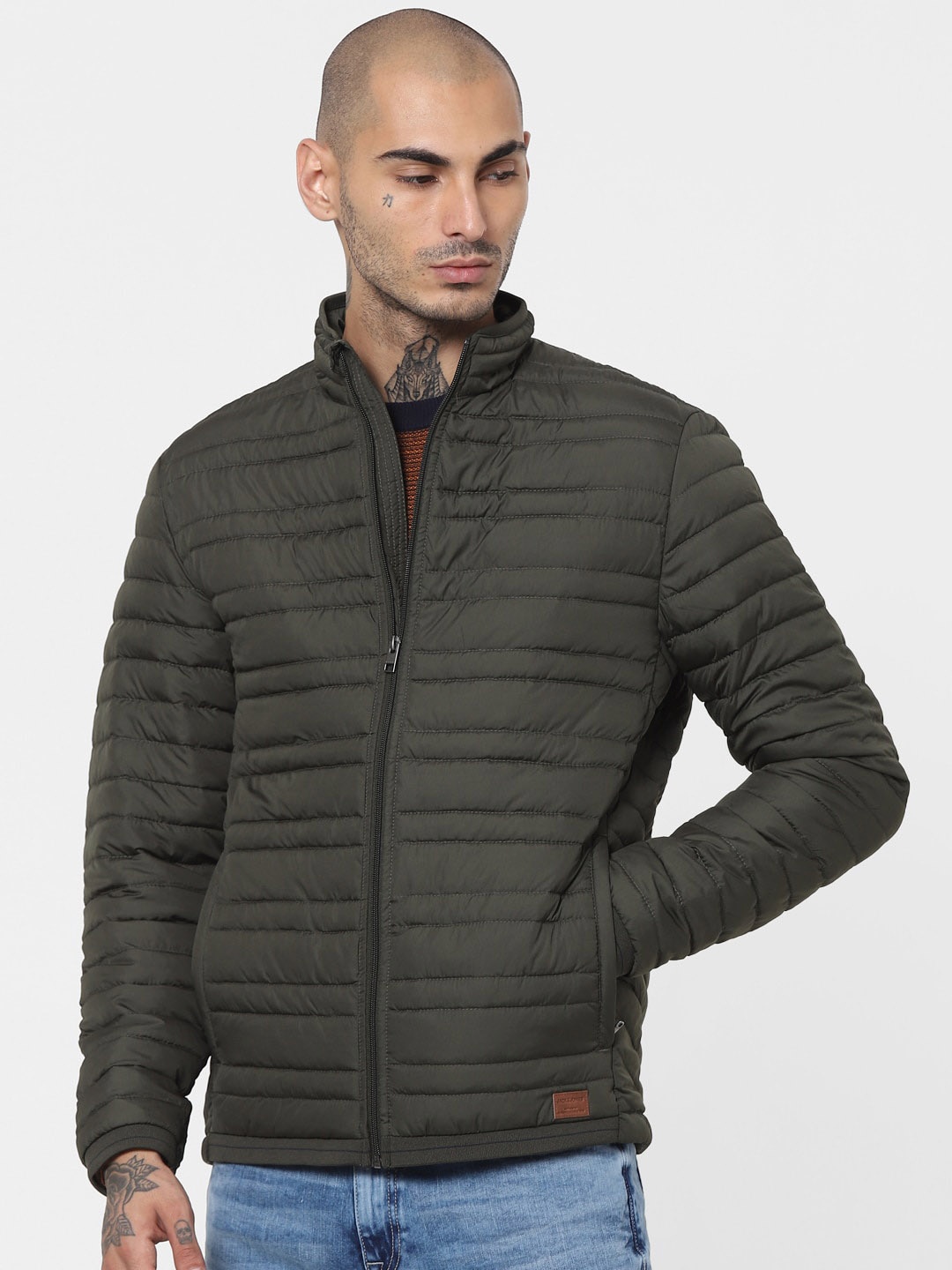 

Jack & Jones Men Green Solid Puffer Jacket