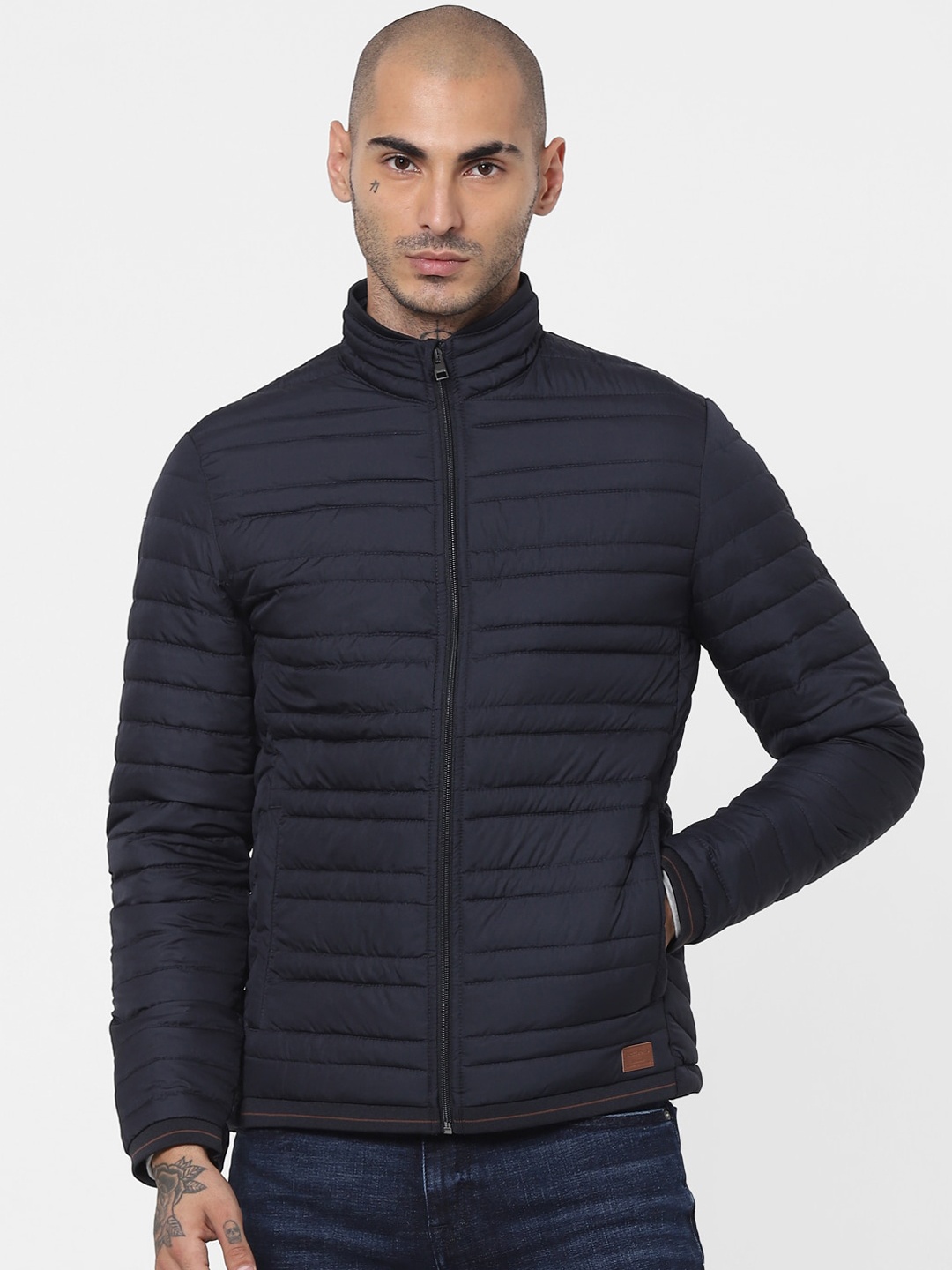 

Jack & Jones Men Navy Blue Solid Puffer Jacket