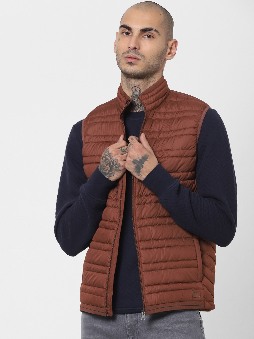 

Jack & Jones Men Brown Solid Puffer Jacket