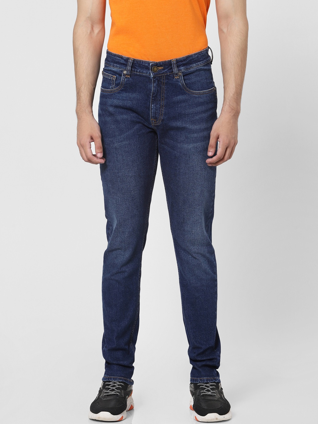 

Jack & Jones Men Blue Skinny Fit Low-Rise Low Distress Light Fade Jeans
