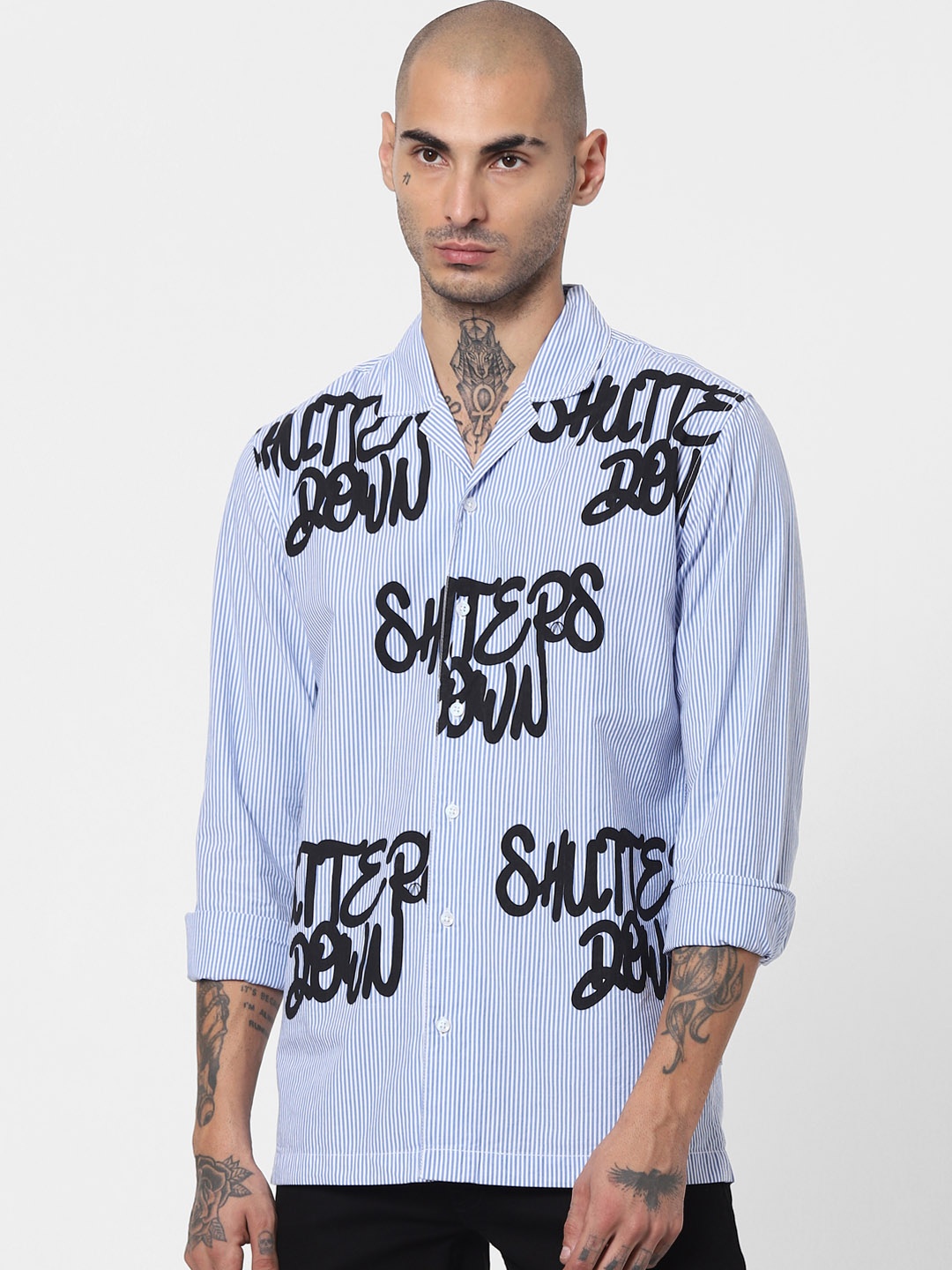 

Jack & Jones Men Blue Slim Fit Printed Cotton Casual Shirt