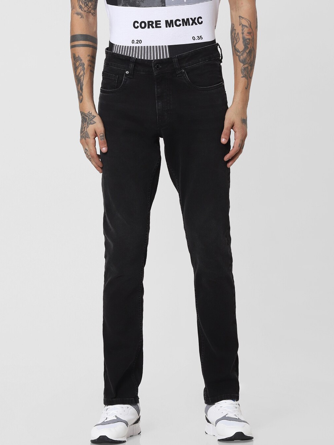 

Jack & Jones Men Black Slim Fit Low-Rise Jeans