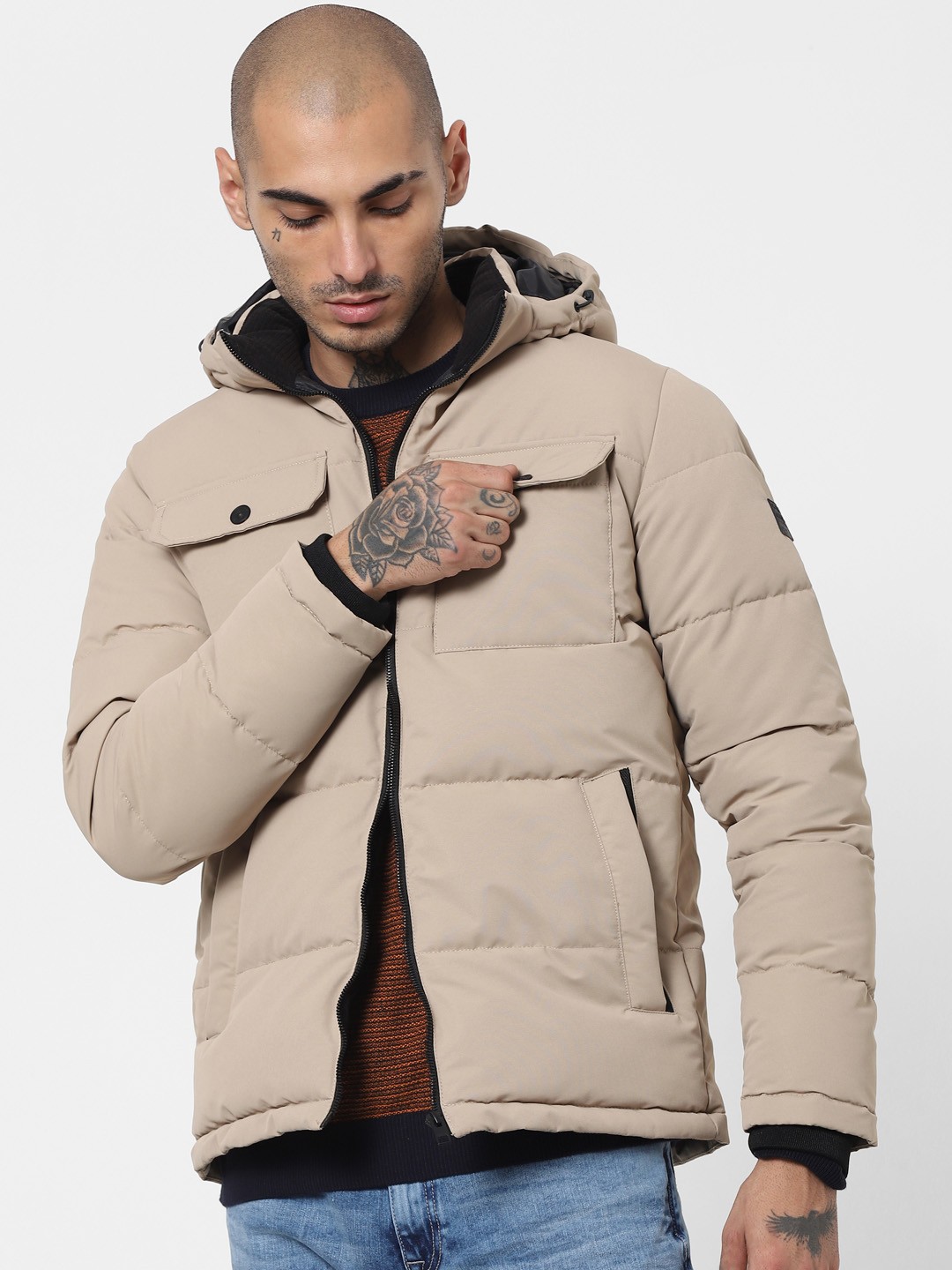

Jack & Jones Men Beige Puffer Jacket