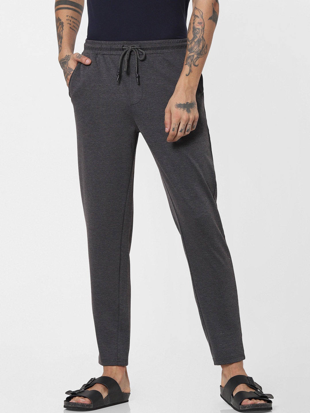 

Jack & Jones Men Grey Solid Relaxed-Fit Track Pants