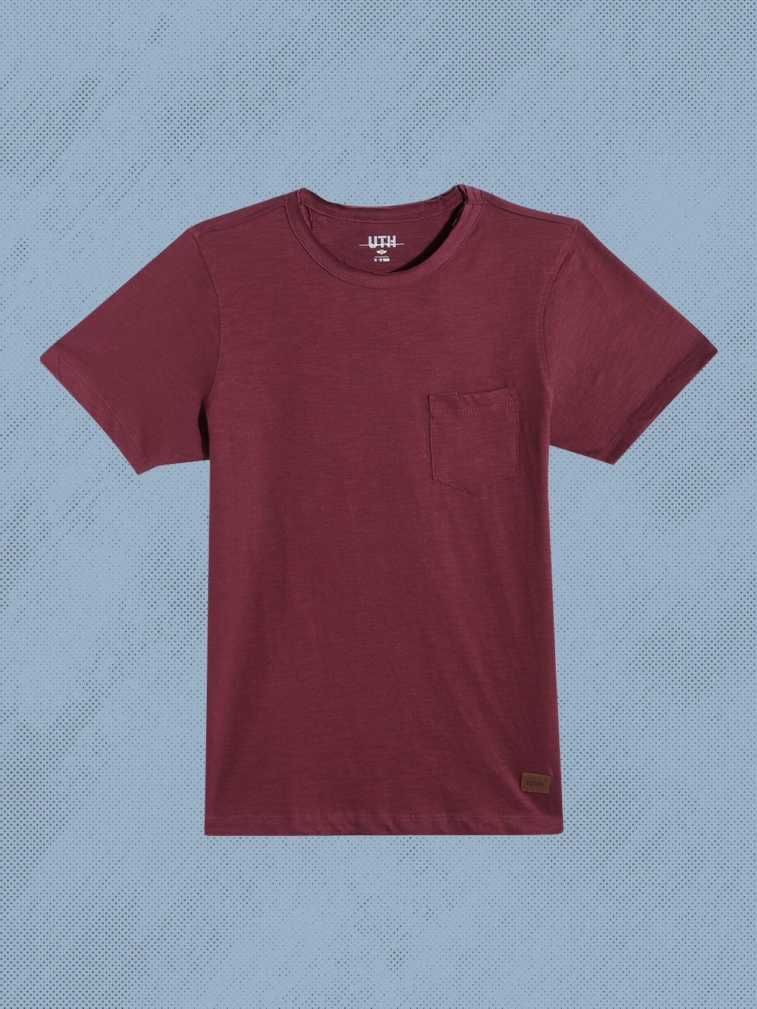 

UTH by Roadster Boys Burgundy Solid Cotton T-shirt