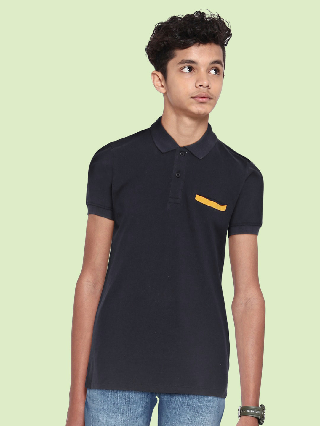 

UTH by Roadster Boys Navy Blue Cotton Polo Collar T-shirt