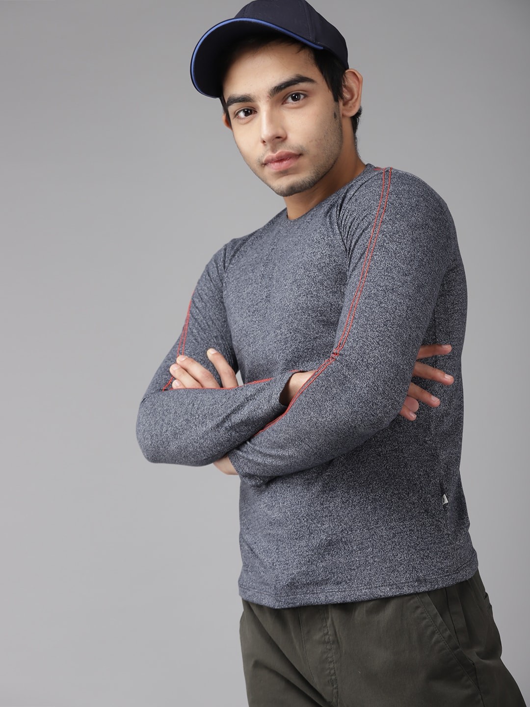 

UTH by Roadster Boys Navy Blue Melange Effect T-shirt