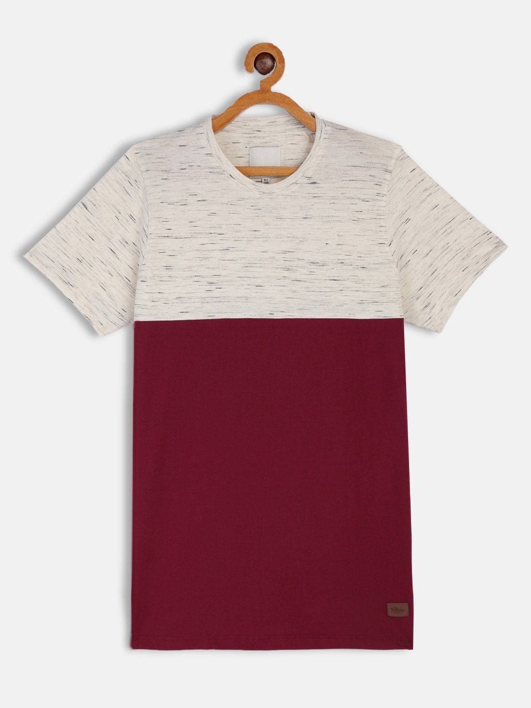 

UTH by Roadster Boys Grey Melange & Red Colourblocked T-shirt