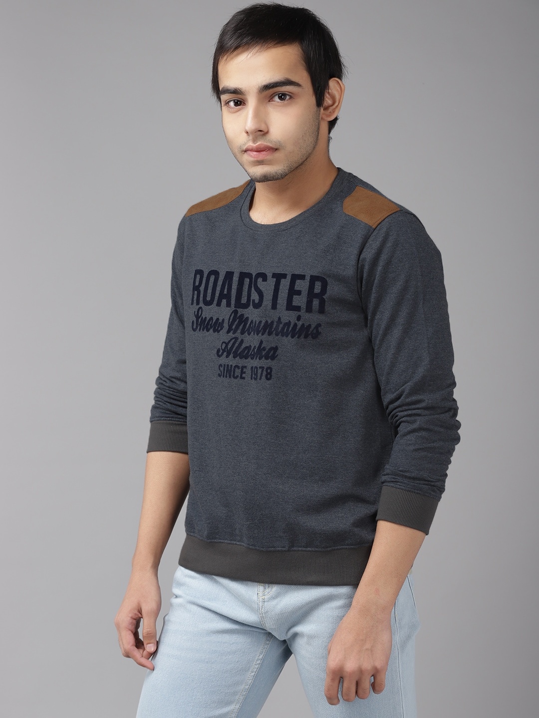 UTH by Roadster Boys Navy Blue Brand Logo Print Pure Cotton Round Neck T-shirt