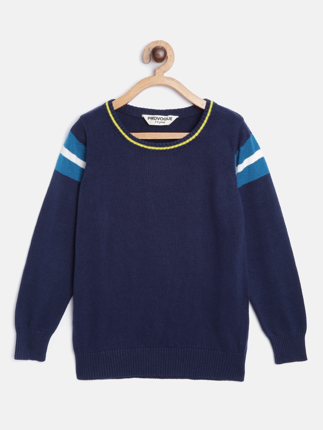 

Provogue Boys Navy Blue Cotton Solid Sweater