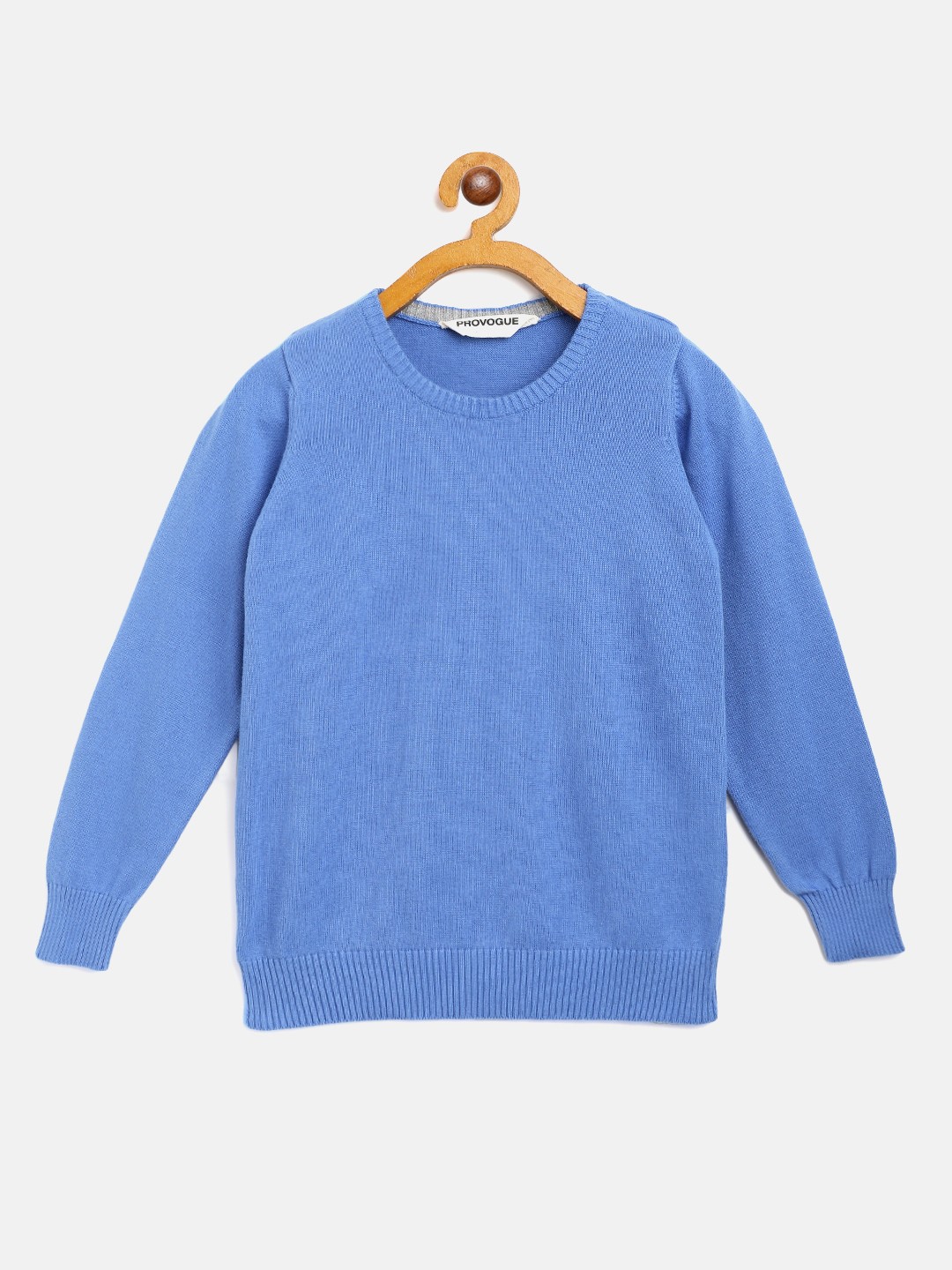 

Provogue Boys Blue Pure Cotton Solid Pullover