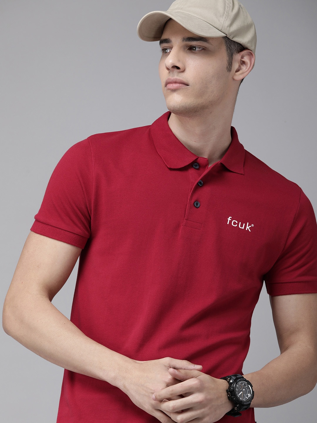 

French Connection Men Red Slim Fit T-shirt