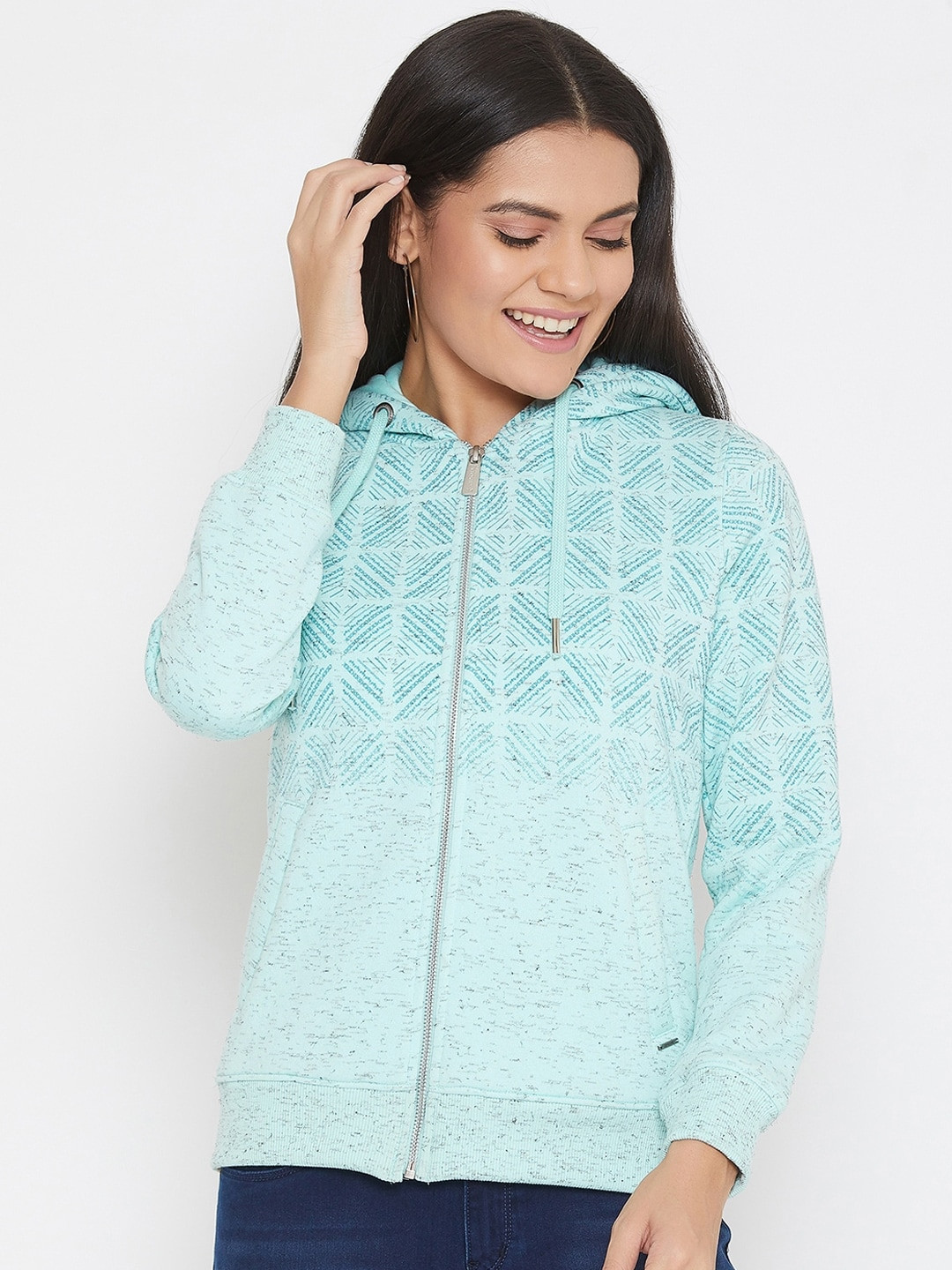 

Crimsoune Club Women Green Printed Sweatshirt