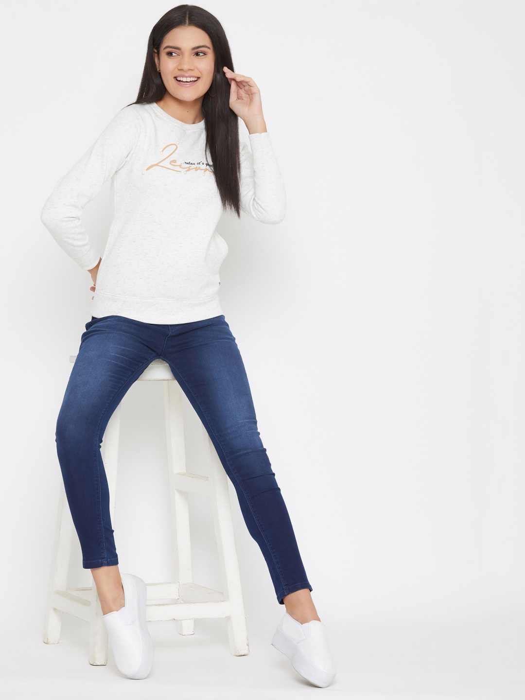 

Crimsoune Club Women White Sweatshirt