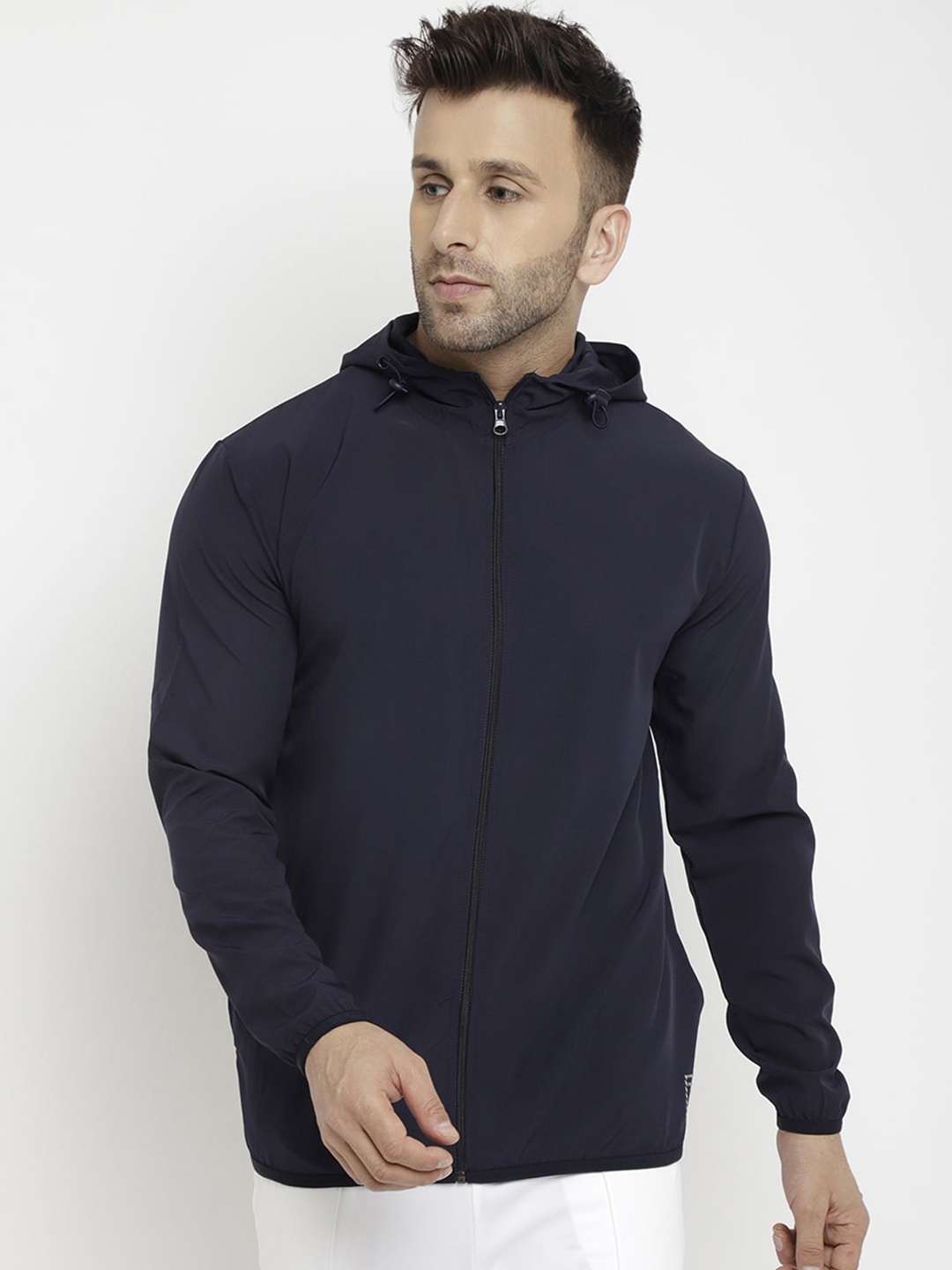 

PERFKT-U Men Navy Blue Lightweight Sporty Jacket