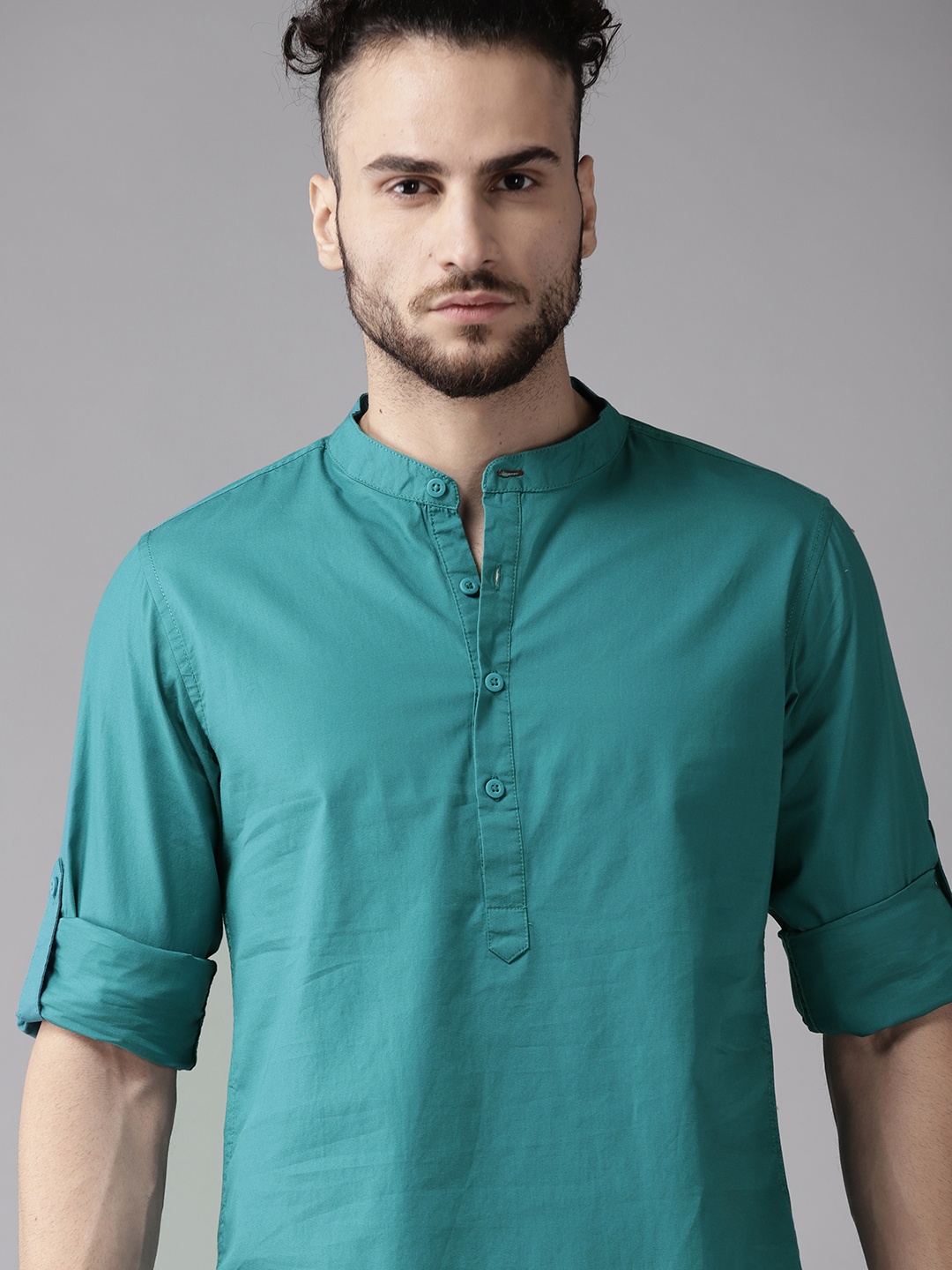 

Roadster Men Teal Blue Solid Casual Shirt