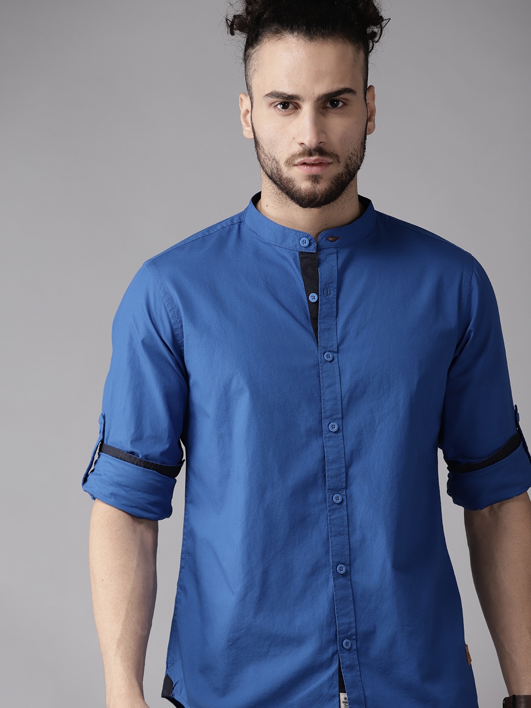 

Roadster Men Blue Solid Sustainable Casual Shirt