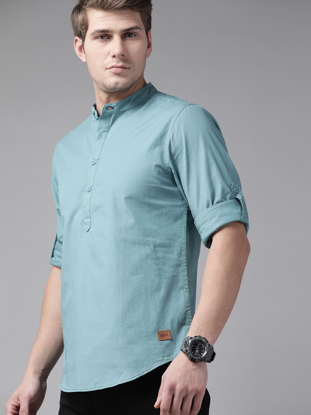 

Roadster Men Green Pure Cotton Casual Shirt