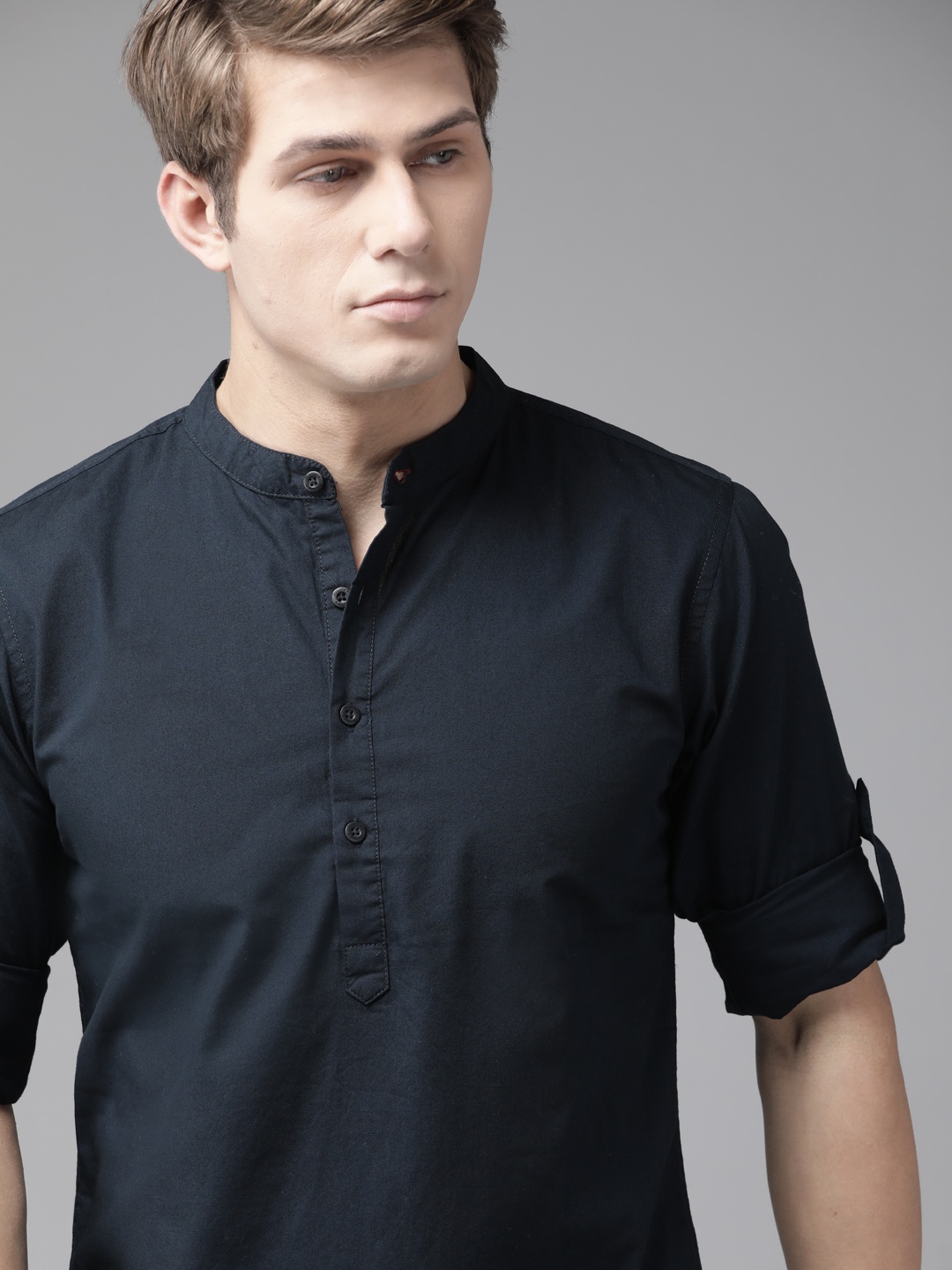 

Roadster Men Navy Blue Pure Cotton Casual Shirt