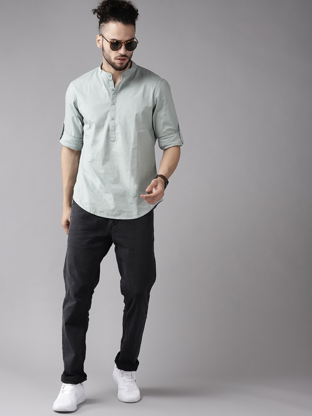 

Roadster Men Green Pure Cotton Opaque Casual Shirt