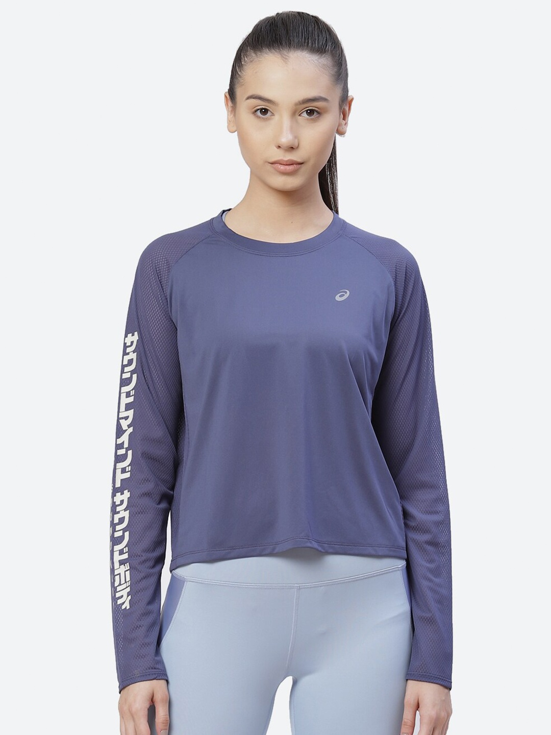 

ASICS Women Blue Cut Outs Running T-shirt RUN LS