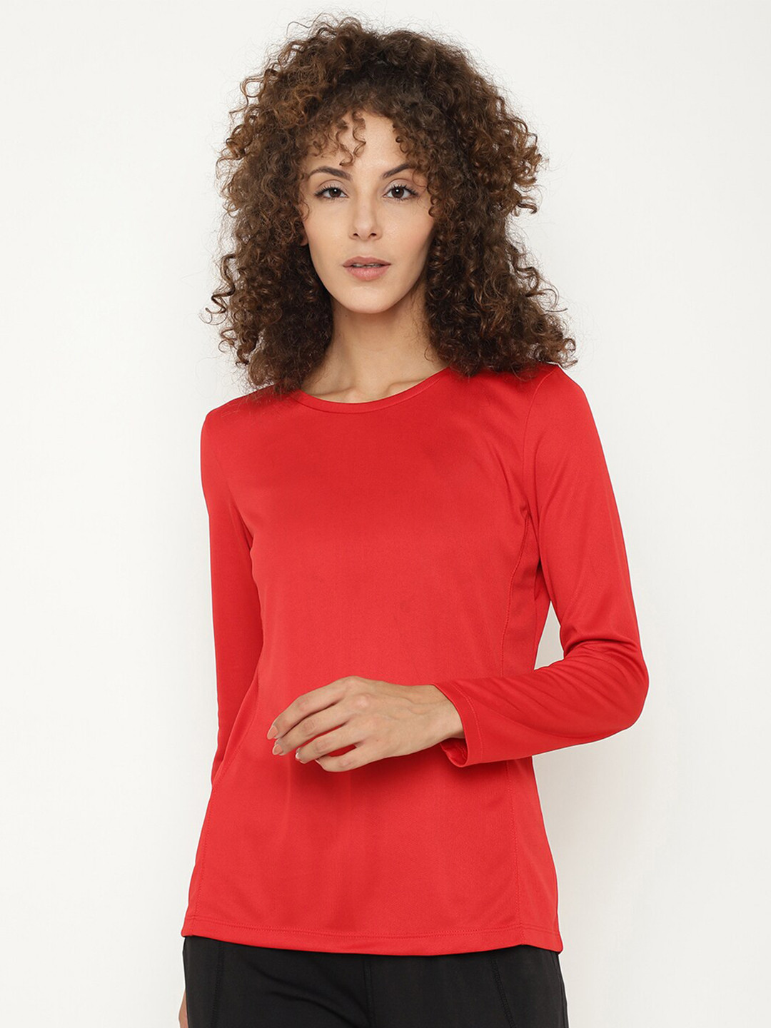 

PERFKT-U Women Red Hydra-Cool Anti-Static Antimicrobial Regular Fit Outdoor Tshirt