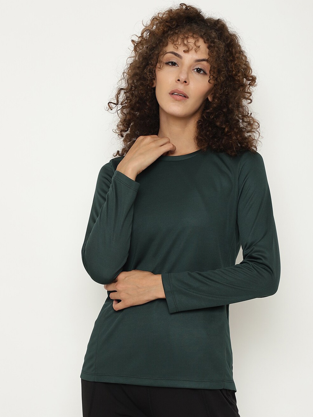 

PERFKT-U Women Green Hydra-Cool Anti-Static Antimicrobial Regular Fit Outdoor Tshirt