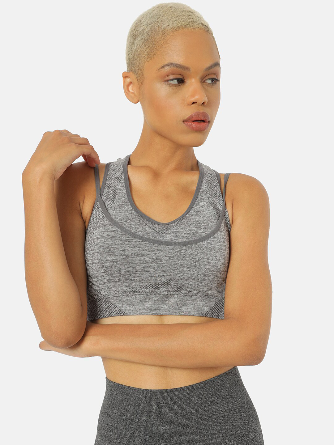 

Cultsport Women Grey Seamless Diane Medium Impact Sports Bra 600959