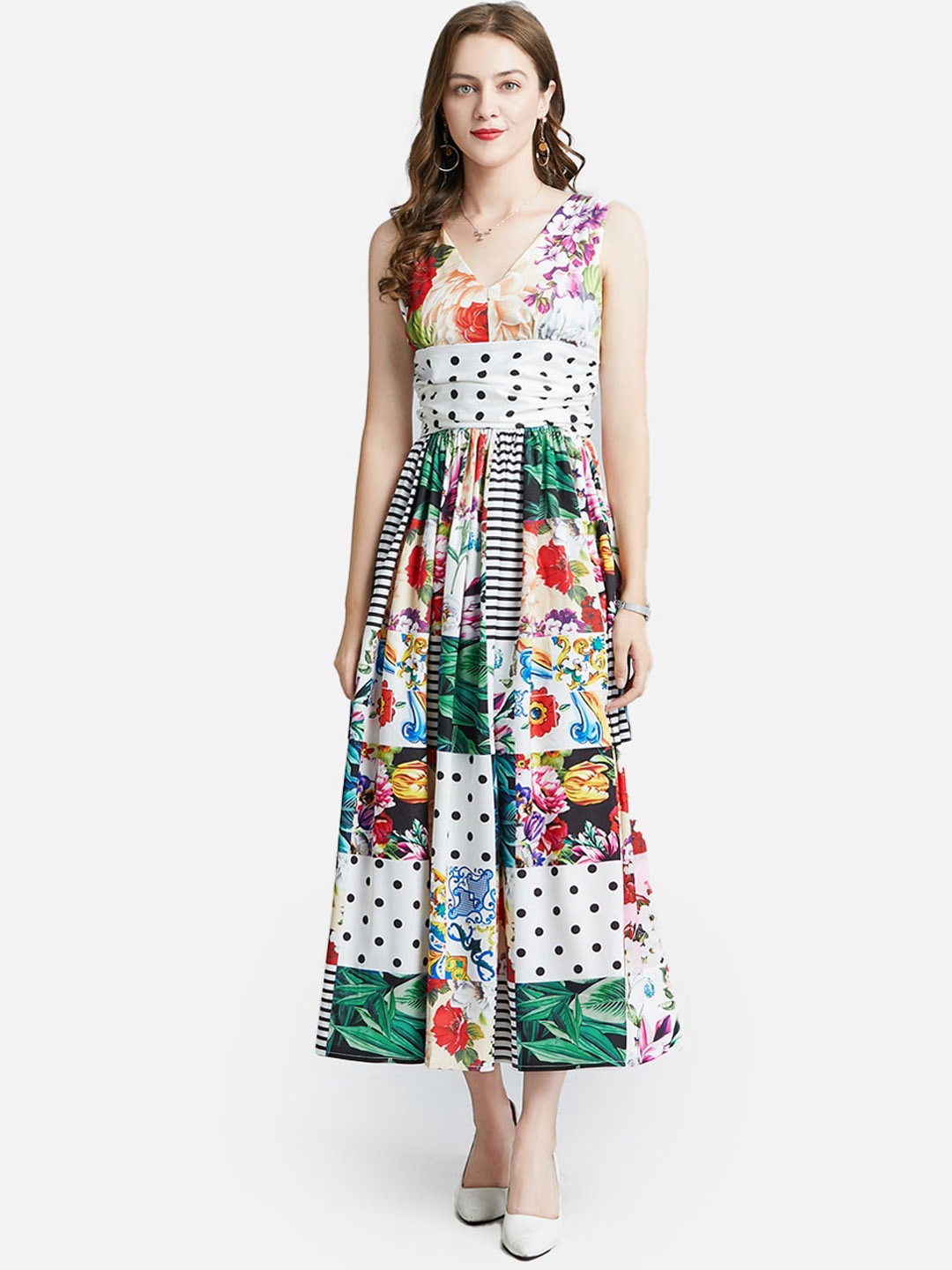 

JC Collection Multicoloured Geometric Printed Maxi Dress, Multi